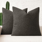 MIULEE 20x20 Decorative Boucle Couch Pillow Covers Dark Coffee by MIULEE