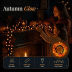 QBIS Halloween Lights, Orange Yellow Red, 120 Berry Cluster Lights,6.5ft - Image 3