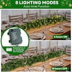 6FT Christmas Garlands Norfolk Pine Garland with 50 LED Lights, Real Touch Artificial Faux Greenery Garland, Realistic Pine Garlands for Table, Mantle, Indoor, Outdoor Christmas Decorations - Image 3