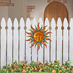 16 Inch Colorful Sun Face Metal Wall Decor, Indoor Outdoor Hanging Art for Farmhouse Patio Yard Bedroom - Image 7