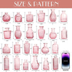 Petal Petite Small Pink Glass Bud Vase Set of 24 for Wedding Centerpieces - Image 2