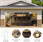 ANNA QUEEN Saloon Garage Door Banner 6x13FT, Western Bar Garage Door Cover with Rustic Outdoor “SALOON” Sign, Large Cowboy Theme Decoration Backdrop for Garage Doors, Backyard Parties, Fence & Barn - Image 4