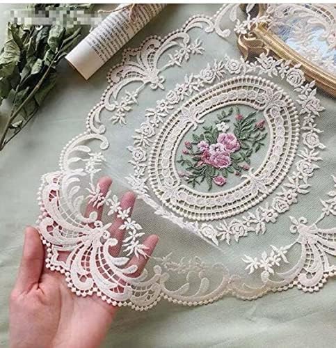 12 Pack Retro Lace Placemats, Elegant French Crochet Doilies, Handmade Embroidered Table Mats, 12x16-in Beige Place Mats Cup Mat for Home Decor/Table Decor/Wedding/Party, Large by Fiygor