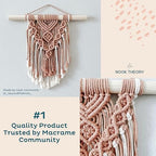 2 Pack Macrame Cord - 3mm 220 Yards Cotton Rope, 4mm 5mm Yarn, String for Crafts, Perfect for Macrame Wall Hanging and Boho Decorations (Milkcream) - Image 2