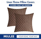 MIULEE Pack of 2 Decorative Burlap Linen Brown Throw Pillow Covers Modern Farmhouse Vintage Pillowcases Rustic Woven Textured Cushion Cover for Sofa Couch Bed 22x22 Inch Dark Coffee - Image 7