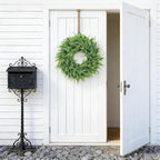 24'' Artificial Fern Wreath for Front Door, Large Greenery Wreath for Outdoor Indoor Wall, Porch, Farmhouse, and Home Décor – Spring Summer All Seasons (1, 24 Inch) - Image 3