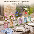 6 Pack Mason Jar Vases for Centerpieces,6.3" Colored Glass Bud Vases Set - Image 7