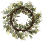 Vickerman 22" Artificial Winter Cedar, Pinecone, Eucalyptus, and Brown Jingle Bell Wreath - Image 3