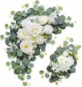 Odouzy Artificial Wedding Arch Flowers for Wedding Sign,Set of 2 for Welcome Ceremony Sign,Faux Floral Swags,Wedding, Banquet and Reception Backdrop Floral Decoration (White Champagne) by Odouzy