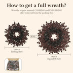 Agusbagli 28’’ Artificial Cimicifuga Fall Wreath for Front Door, Fall Decor - Image 2