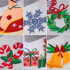 BHD BEAUTY Burlap Christmas Stocking Set of 6 Gray Plaid Soft Faux Fur Lovely Embroidery Pattern for Family Decorations Hanging Ornament for Xmas Holiday Party 20 inches - Image 4