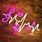 SYLHOME Led Neon Light Sign Music Note Heartbeat Studio Bedroom Wall Decor - Image 6