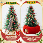 Thyle Christmas Cat Tunnel Bed, Red, 3ft X 3ft X 9.8in, Plush - Image 5