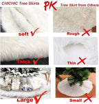 CHICHIC 48 inch Christmas Tree Skirt Faux Fur Xmas Tree Skirt Christmas Decorations Holiday Tree Ornaments Tree Decoration for Christmas Home Decorations, Xmas Party Holiday Decorations, Snow White - Image 3