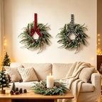6 Pcs Mini Christmas Wreaths for Kitchen Cabinet Front Door with Ribbon Bow - Image 6