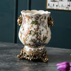 Ceramic Resin vase 8.27-inch ice Cracked Pattern Retro Antique Home Decoration Dining Table Living Room Kitchen Bedroom Bookshelf Office Coffee Table Dining Room Fireplace (Color 1) - Image 3