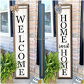 Surfapans Outdoor Welcome Sign for Front Porch 2 Sided 45"X9" Wood White by Surfapans