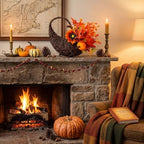 Rattan Cornucopia Basket Thanksgiving Fall Table Centerpiece - Image 6