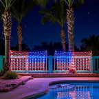 American Flag Lights Outdoor - 420 Super Bright Red White and Blue Lights, Waterproof Led Flag Net Light of The United States for Memorial Day, 4th of July, Yard, Garden, Christmas Decorations - Image 2