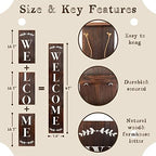 Monjita Welcome Sign for Front Porch Standing, Interchangeable Welcome Standing Sign with 5 Designed DoubleSided Icons for Front Door, All Seasonal Farmhouse Rustic Modern Porch Decor for Fall - Image 3