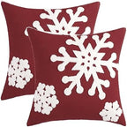 MIULEE Christmas Throw Pillow Covers Burgundy Decorative Snowflake 18x18 - Image 6