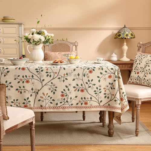 ISAENNE Vintage French Elegant Rectangular Tablecloth,118"x67" - Image 2
