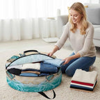 24 Inch Round Storage Bag 2 Pack,Sea ​​turtle Summer Beach Waterproof Wreath Storage Container with Handles&Zipper Ocean Blue Water Closet Organizer Bags Garland Box - Image 4
