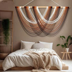 Tiamon Boho Wall Decor - 59''W x 35.4'' L Macrame Wall Hanging Dip-Dye Large Tapestry Art for Home Bathroom Farmhouse Bedroom Living Room Office Natural Modern Rustic Decoration - Image 6