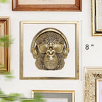 Newinhome Animal Heads Wall Decor (Includes Metal Frame) Resin Animals Sculptures Head Wall Hanging Decoration Gold vintage Wall Sculpture for Living Room Bedroom Office (Gorilla) - Image 3