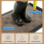 GORILLA GRIP WeatherMAX Door Mat, Indoor Outdoor Use, 72x24, Beige Maze - Image 5