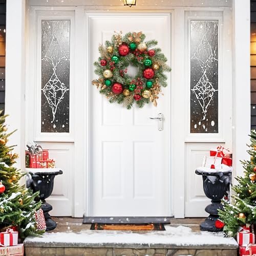 Garvee 16" Prelit Small Christmas Wreath with Timer for Front Door - Image 6