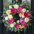 24 Inch Spring Summer Wreaths for Front Door Outside with Peony & Rose by CHVista