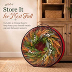 26 Inch Fall Wreaths for Front Door, Autumn Wreath with Storage Bag - Image 5