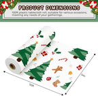 54 Inch X 100 Feet Plastic Table Cover Roll Disposable Christmas Tablecloth Christmas Tree Plastic Table Covers for Christmas Party Decorations - Image 2