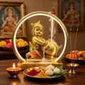 Lord Baby Krishna Murti W/ USB LED Diwali Light & Backflow Incense Burner by BangBangDa