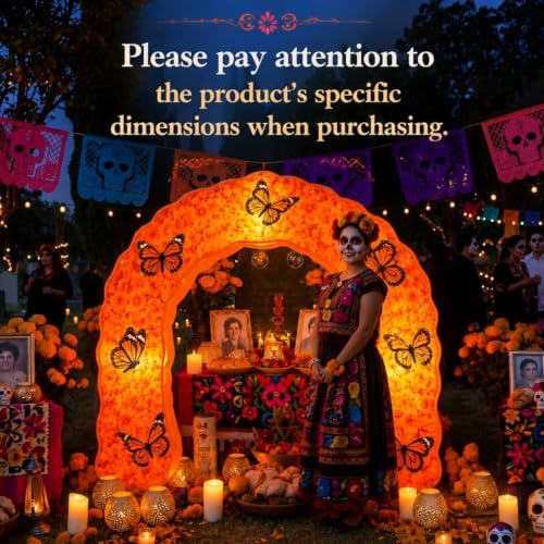 Vihose 5 ft Day of The Dead Inflatable Marigold Archway with LED Lights - Image 4