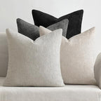 MIULEE Soft Decorative Chenille Pillow Covers Cream Grey 18x18 Pack of 4 by MIULEE