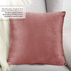 Nestl Throw Euro Pillow Covers, Cozy Velvet Decorative Pillow Covers 26x26 Inches, Soft Solid Couch Pillow Case for Sofa, Bed and Car, Set of 4 - Misty Rose - Image 4