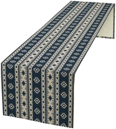 Western Farmhouse Aztec Table Runner Geometric Striped Bohemian Abstract Tribal Vintage Country Style Dinner Runner for Home Kitchen Dining Table Decoration 13x120in by Unknown