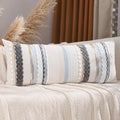 Boho Lumbar Throw Pillow Cover 14x36 Grey Blue White by Tosleo