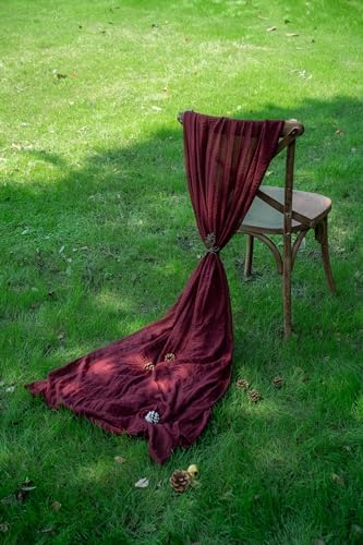 10Pcs Burgundy Cheesecloth Table Runner 120 Inches for Christmas Home Decor - Image 6