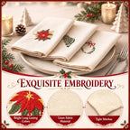 Christmas Cloth Napkins Linen Dinner Napkin, Set of 12, Linen - Image 3