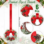 Dingion 6 Pcs 6" Norfolk Christmas Mini Cabinet Wreaths for Kitchen - Image 2