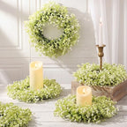 Zeyune 24 Pcs Babys Breath Candle Wreath Rings Bulk - Image 4
