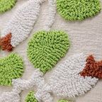 Summer Floral Throw Pillow Covers 20x20 Inch Set of 2, Chenille Embroidered Pillowcase with 3D Tufted White Flowers and Green Leaves, Boho Decorative Cushion Covers for Couch Sofa Bed - Image 3