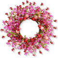 Yawwind 22 Inches Valentine Wreath Red Valentines Wreaths for Front Door Valentine's Day Flower Wreath with Tulips Heart Berry for Window Porch Indoors Outside by Yawwind