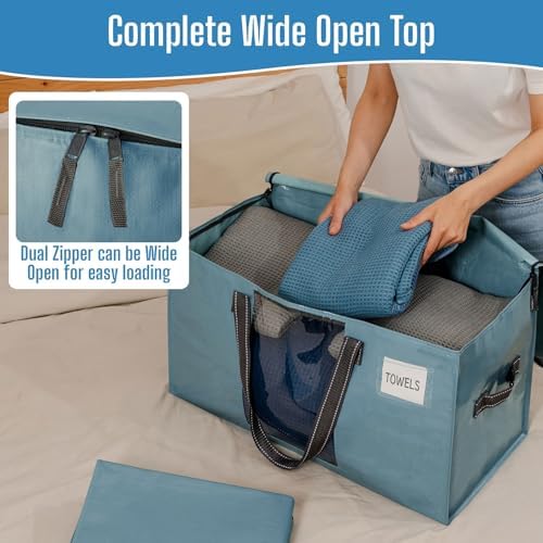 VENO Moving Bags, Wide Open Top, Clear Window, Light Blue, 6 Pack - Image 2