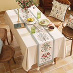 ISAENNE Designer Vintage Linen Extra Long Table Runner,118"x12"-Serenity F - Image 7