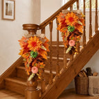 Shihanee 2 Pack 22 in Fall Teardrop Swags Autumn Pumpkin Front Door Decor - Image 6