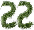2Pcs Christmas Norfolk Pine Garlands, 6Ft Real Touch Artificial Faux Winter Dense Greenery Garland for Table Mantle Fireplace Wall Fence Stair Window Xmas Wreath Indoor Outdoor Holiday Decoration by AKAUKIN